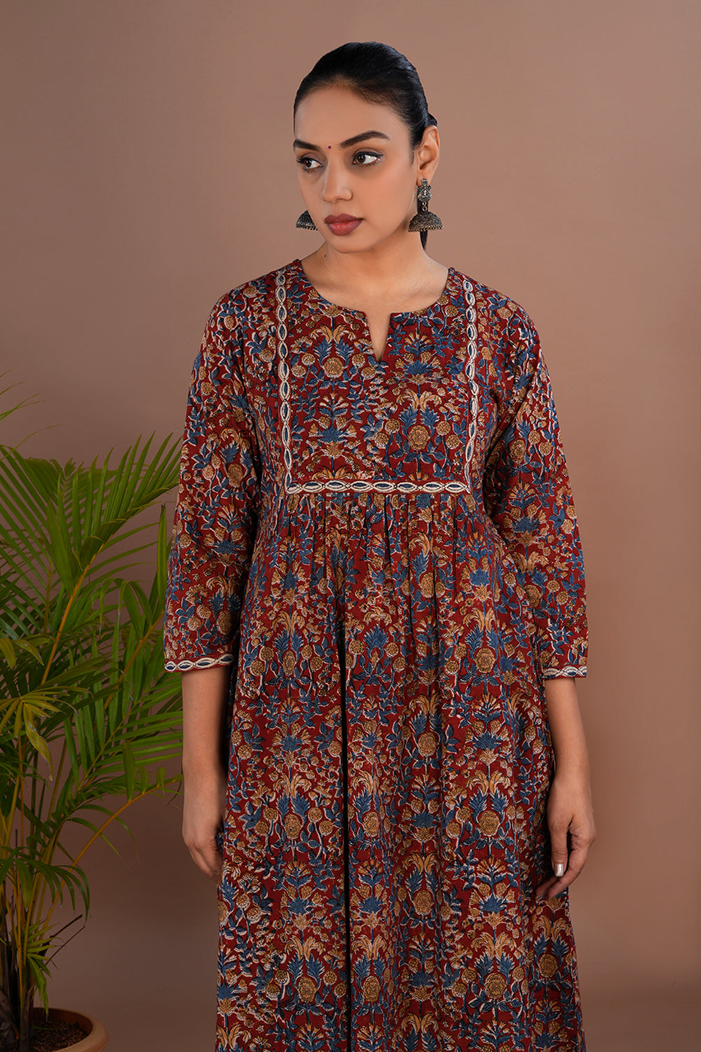 Image of Kalamkari handblock printed long kurta